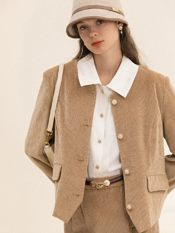 Meg Vintage Khaki Corduroy Blazer