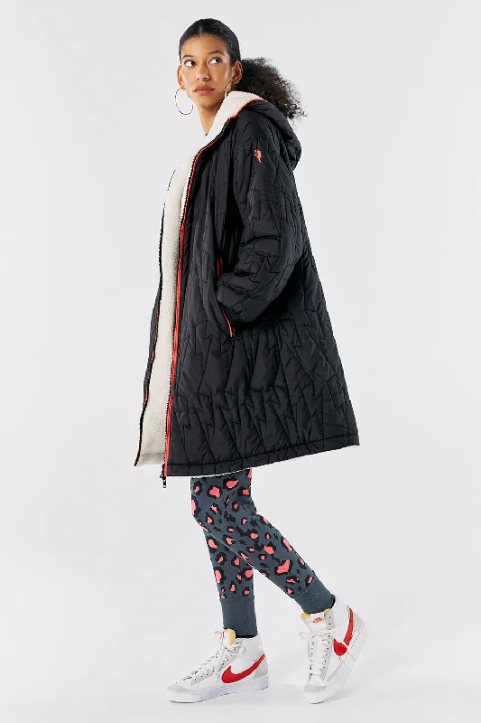 Black Reversible Quilted Coat