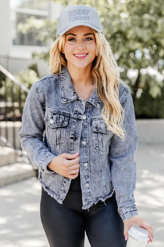 Turn The Day Around Black Acid Wash Denim Jacket FINAL SALE