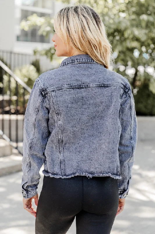 Turn The Day Around Black Acid Wash Denim Jacket FINAL SALE