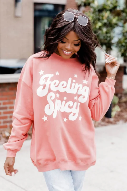 Feeling Spicy Brick Oversized Graphic Sweatshirt