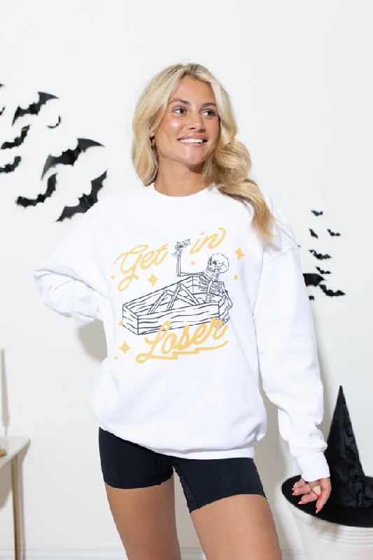 Get In Loser Off White Oversized Graphic Sweatshirt DOORBUSTER