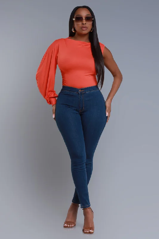 Get It All One Shoulder Top - Orange