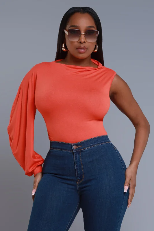 Get It All One Shoulder Top - Orange