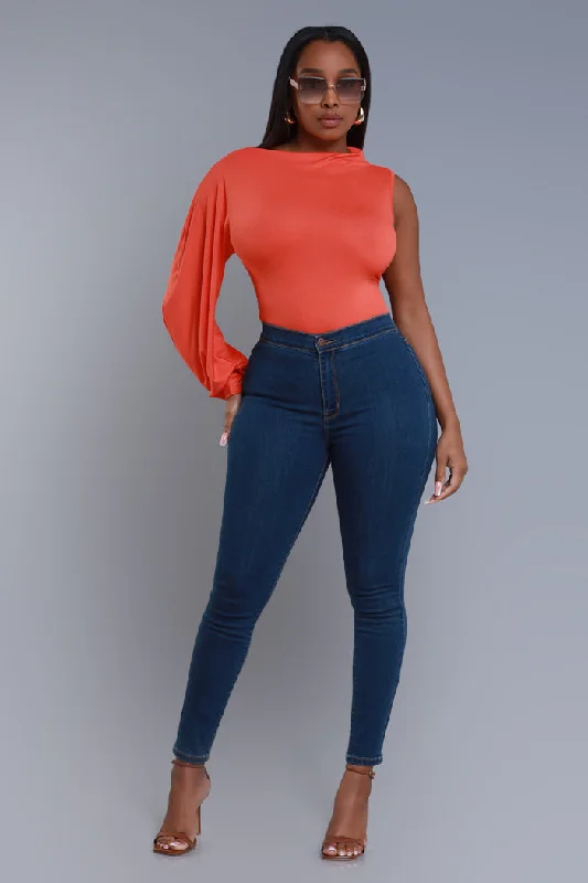 Get It All One Shoulder Top - Orange