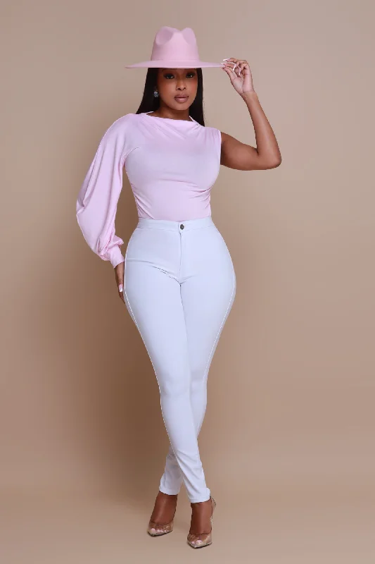 Get It All One Shoulder Top - Pink