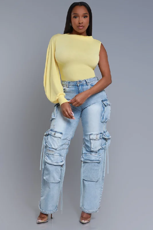 Get It All One Shoulder Top - Yellow