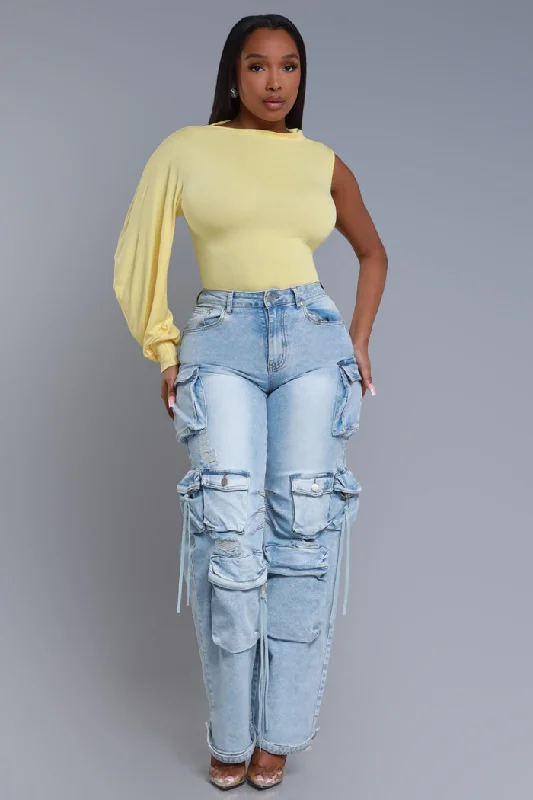 Get It All One Shoulder Top - Yellow