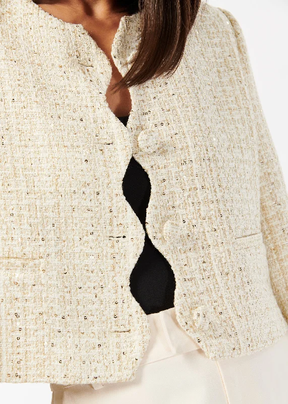 Giselle Tweed Blazer Gold Fleck