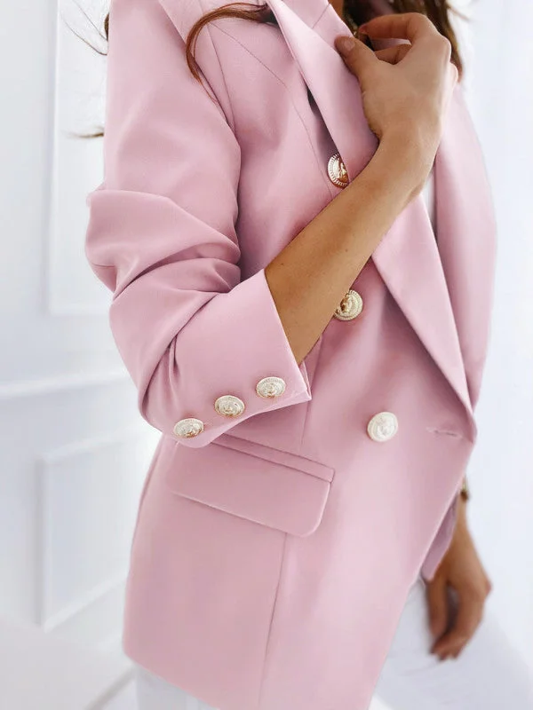 Haddie Baby Pink Button Detail Blazer