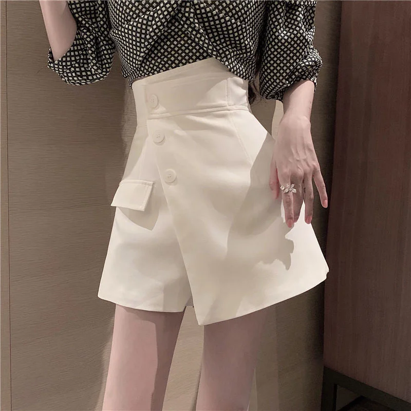 KittenAlarm - High Waist Slim Asymmetrical Elegant Shorts