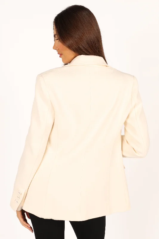 Lillian Button Front Blazer - Cream