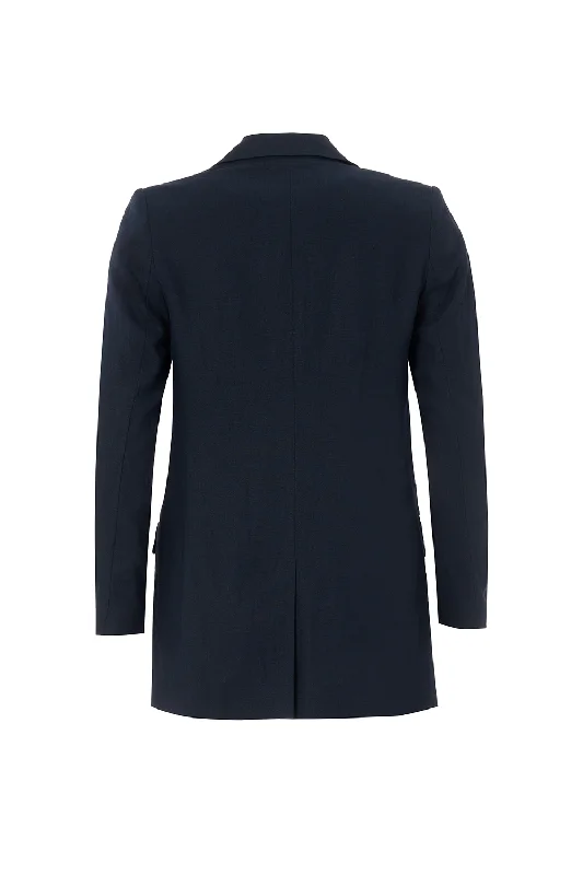 Navy Scallop Edge Blazer