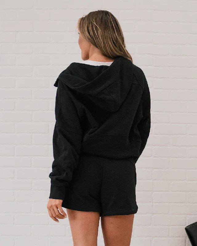 Rae Mode Half Zip Hoodie - Black