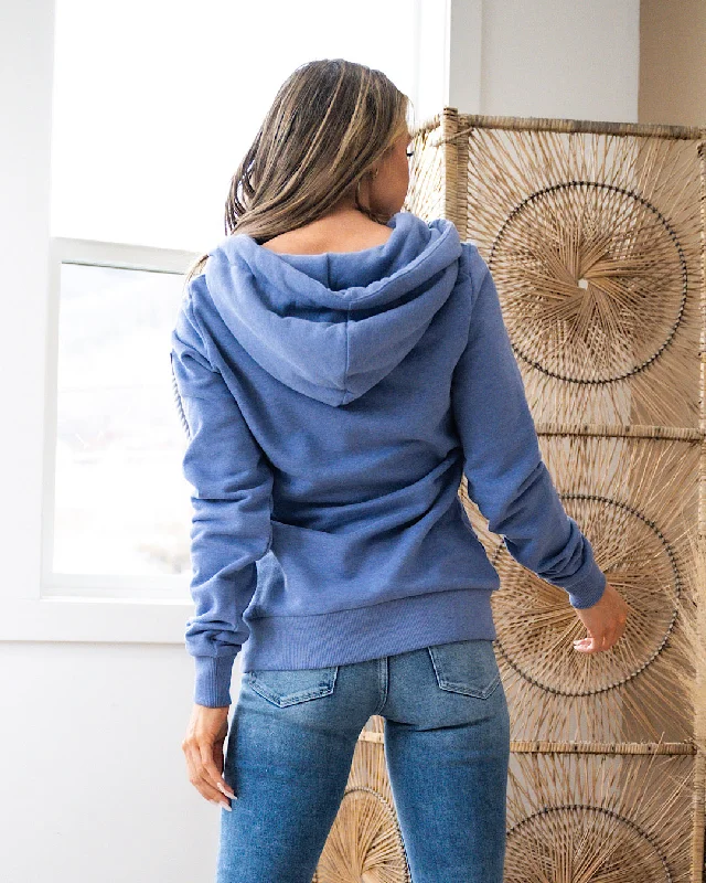 Wanakome Ivy Half Zip Sweatshirt - Mineral Blue