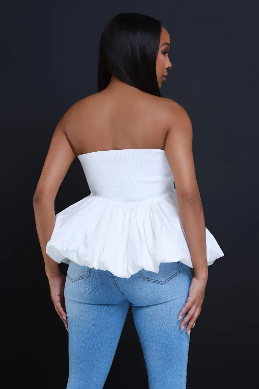 Once Upon A Time Ruffle Crop Top - White