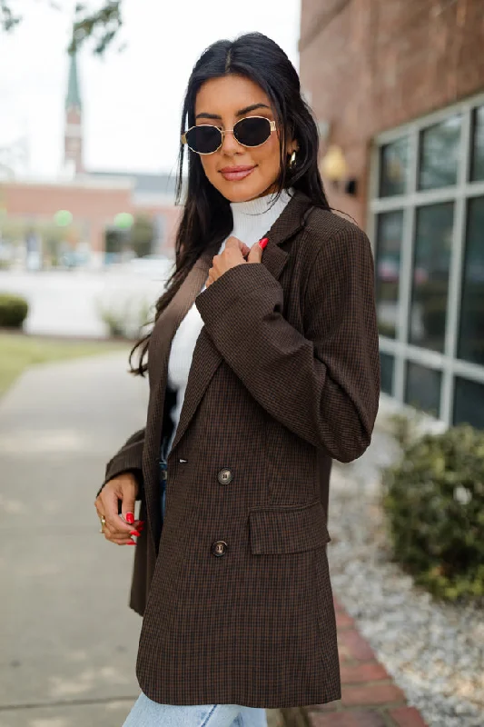 One Track Mind Black And Plaid Blazer