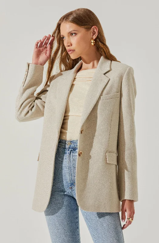 Rachel Wool Blend Oversized Blazer