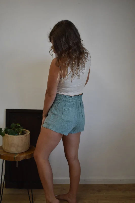 Teal Gauze Comfy Shorts