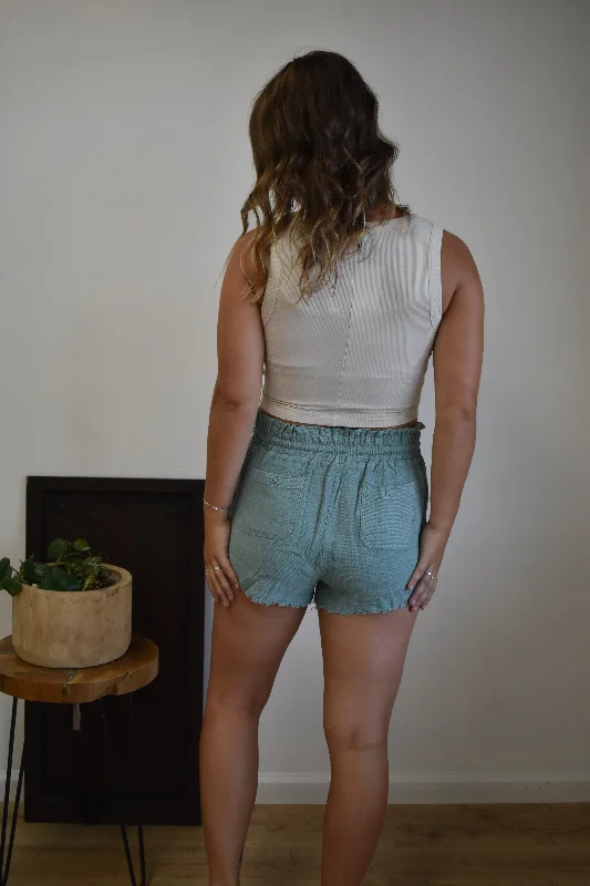 Teal Gauze Comfy Shorts