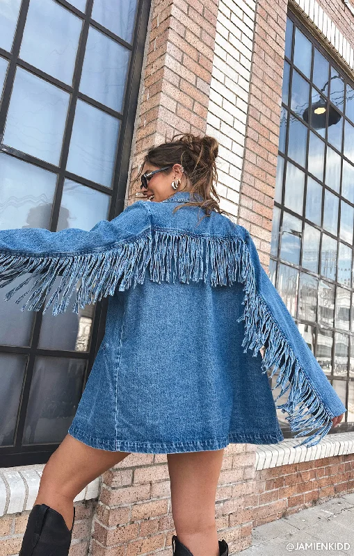 Sierra Fringe Jacket ~ Blue Indigo