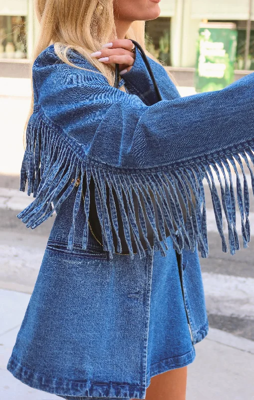 Sierra Fringe Jacket ~ Blue Indigo