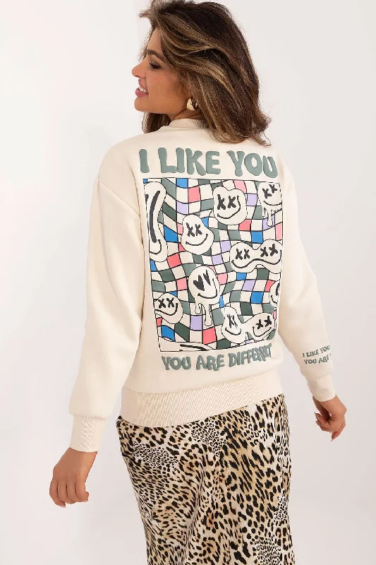 Sublevel Like You Cotton Blend Sweatshirt In Cream