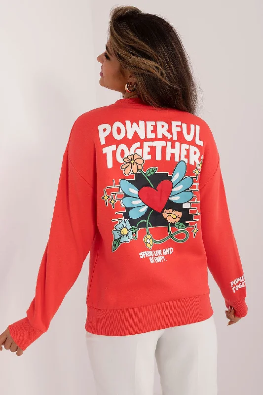 Sublevel Powerful Together Cotton Blend Sweatshirt In Red