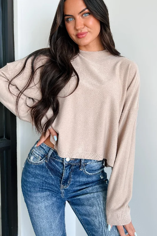 Tabitha Long Sleeve Zenana Top (Light Mocha)